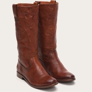 Frye Anna Mid Pull On Boots Cognac
